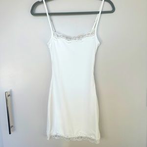SKIMS White Lace Trim Mini Dress